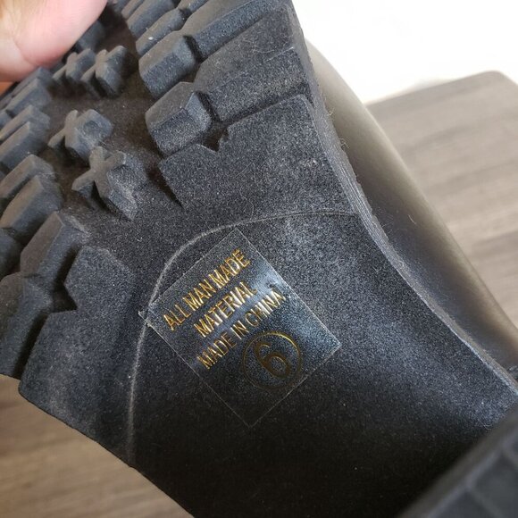 Soda Lug Sole Chunky Block Heel Pull On Ankle Boot Black Sz 6 Biker Grunge Goth - Picture 9 of 12